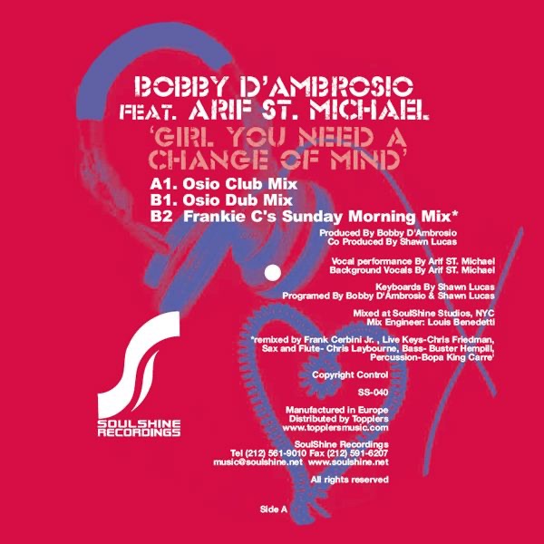 Girl I Need a Change of Mind (feat. Arif St. Michael) by Bobby D'Ambrosio album cover