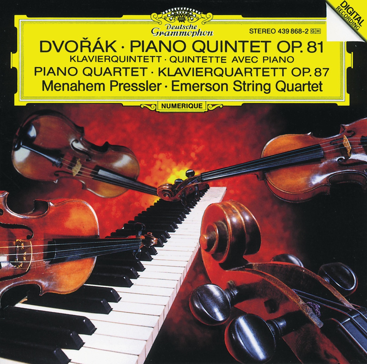 Dvorák: Piano Quintet, Op. 81 & Piano Quartet, Op. 87 by Emerson String Quartet & Menahem Pressler album cover