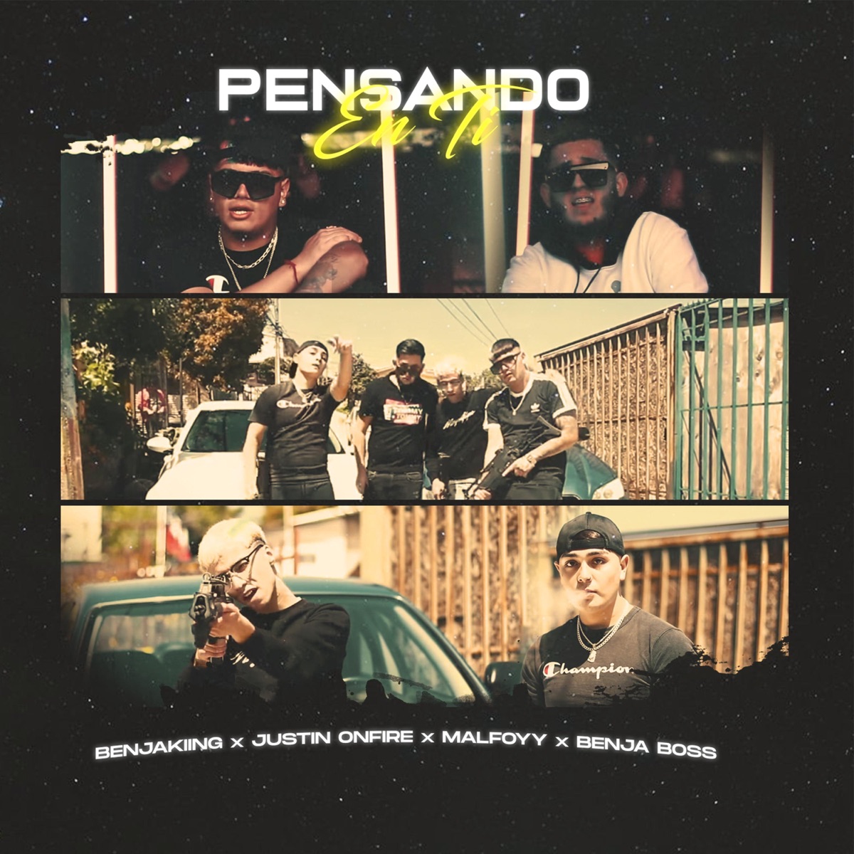Pensando en ti (feat. BenjaKiing, Malfoyy & Benja Boss) - Single by Justin Onfire album cover