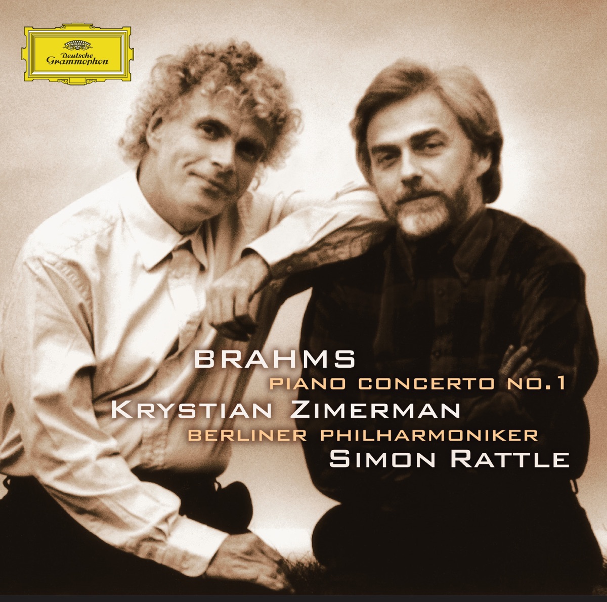 Brahms: Piano Concerto No. 1 by Krystian Zimerman, Berlin Philharmonic & Sir Simon Rattle album cover