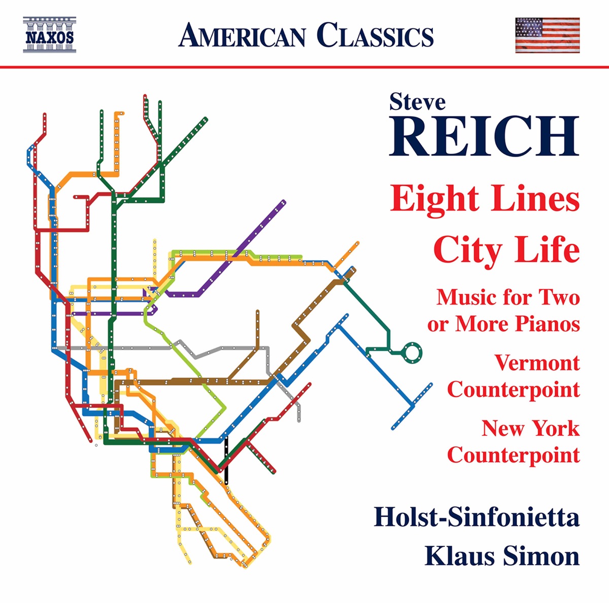 Reich: Eight Lines, City Life & Other Works by Holst-Sinfonietta & Klaus Simon album cover