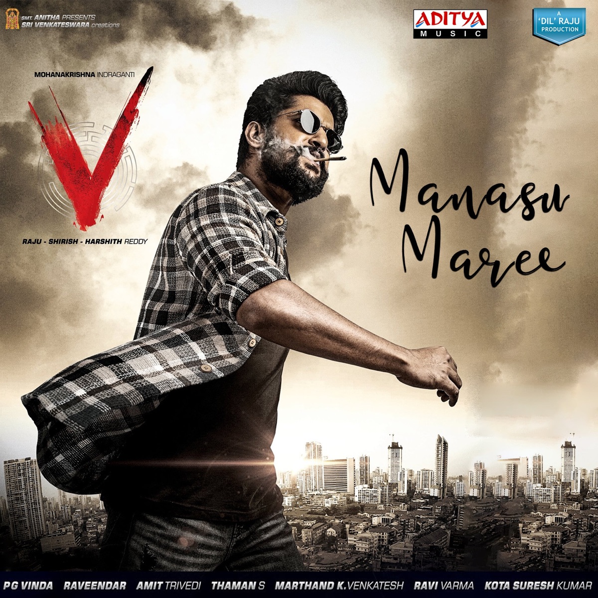 Manasu Maree (From "V") - Single by Shashaa Tirupati, Yazin Nizar & Amit Trivedi album cover