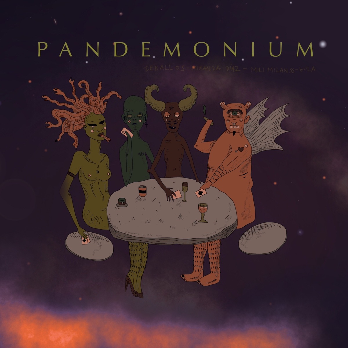 Pandemonium - Single by Miranda Diaz, Zeballos, Gula & Mili Milanss album cover