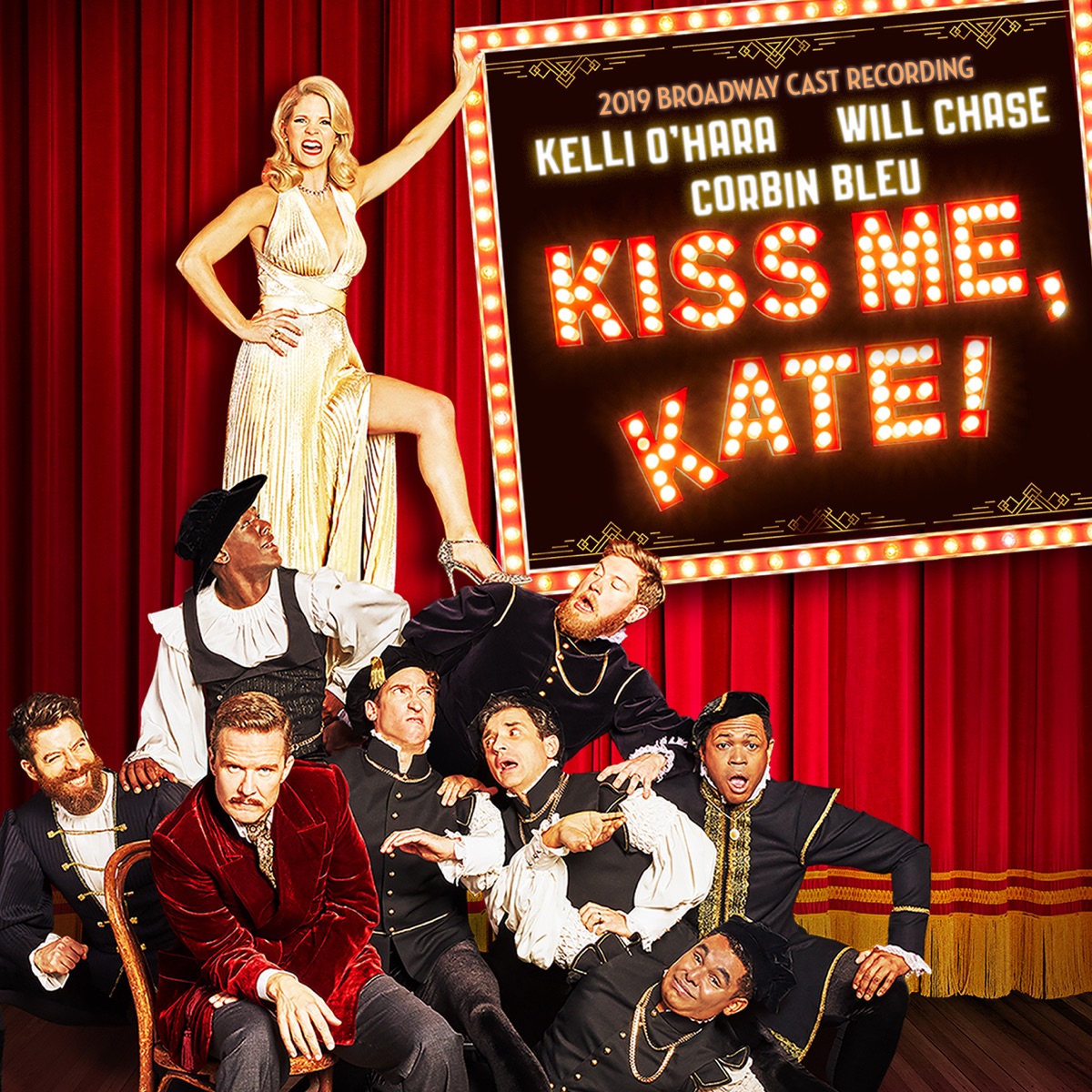Kiss Me, Kate! (2019 Broadway Cast Recording) by Cole Porter, Kelli O'Hara, Will Chase & Corbin Bleu album cover