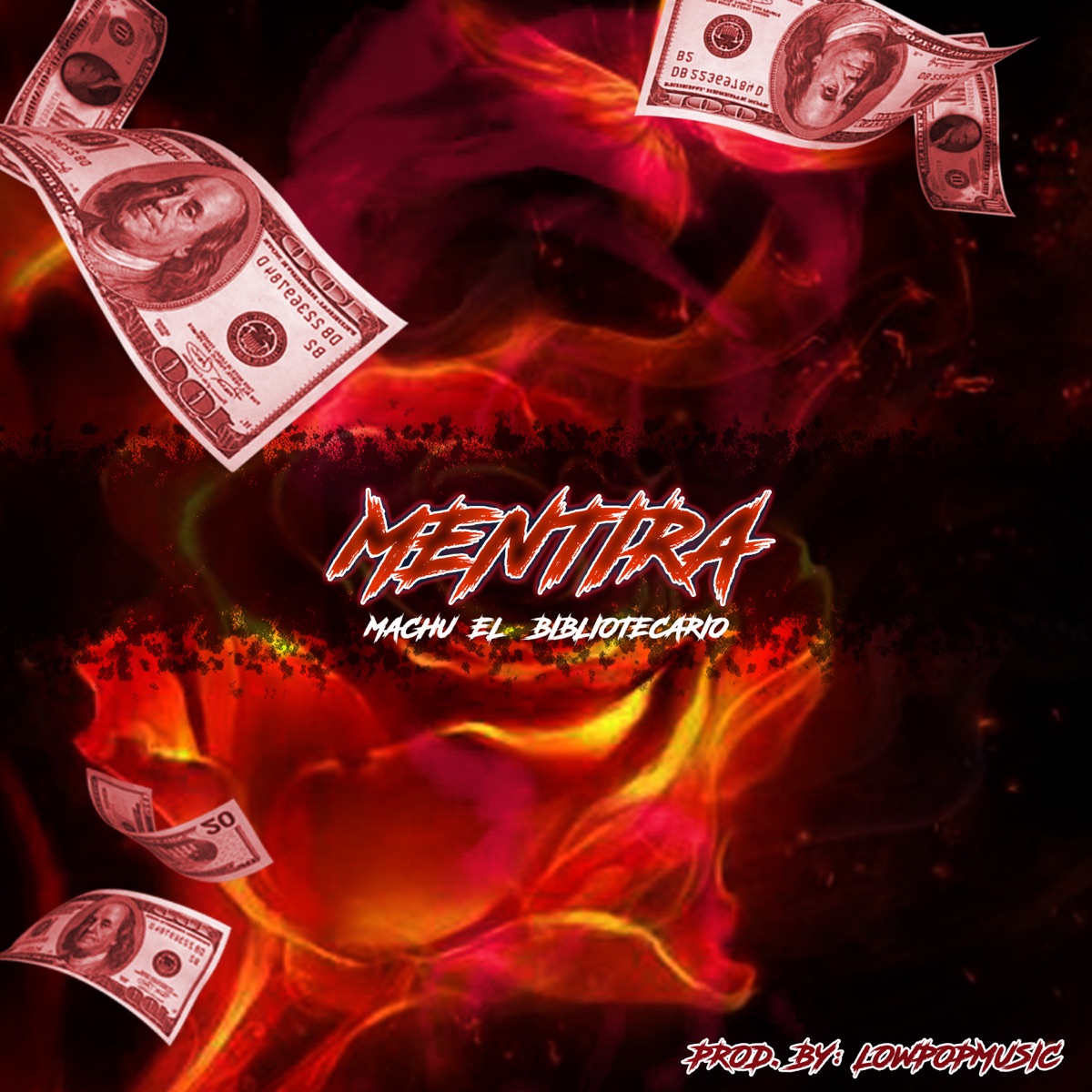 Mentira - Single by Machu el Bibliotecario album cover