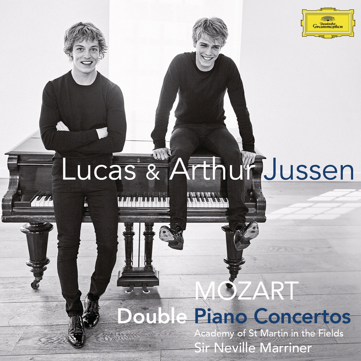 Mozart Double Piano Concertos by Lucas Jussen, Arthur Jussen, Sir Neville Marriner & Academy of St Martin in the Fields album cover