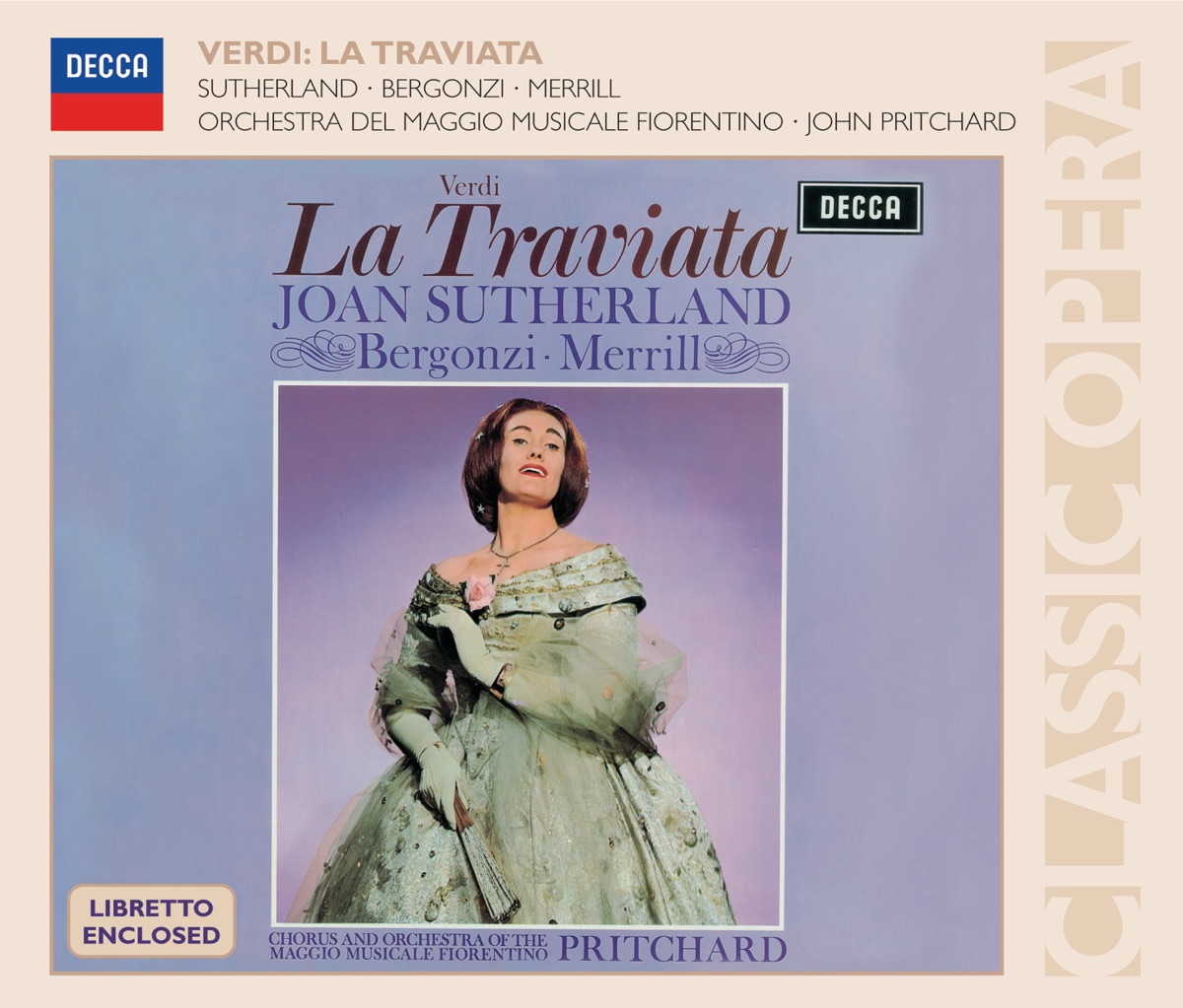 Verdi: La Traviata (2 CDs) by Dame Joan Sutherland, Carlo Bergonzi, Orchestra del Maggio Musicale Fiorentino, Robert Merrill & John Pritchard album cover