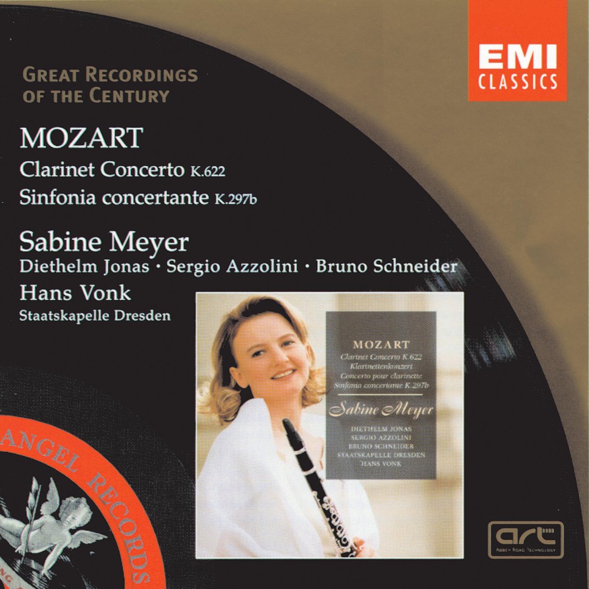 Mozart Clarinet Concerto in A Major K622/Sinfonia concertante in E flat Major K297b by Sabine Meyer, Staatskapelle Dresden & Hans Vonk album cover