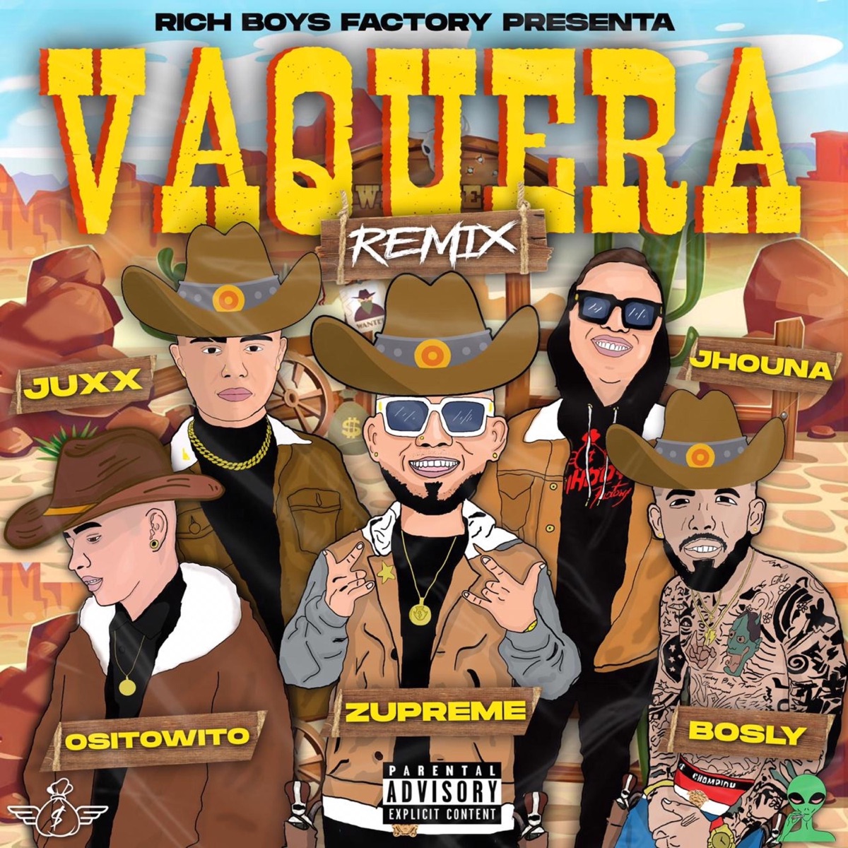Vaquera (feat. Bosly, Juxx, el Osito Wito & Jhouna) [Remix] - Single by Zupreme album cover