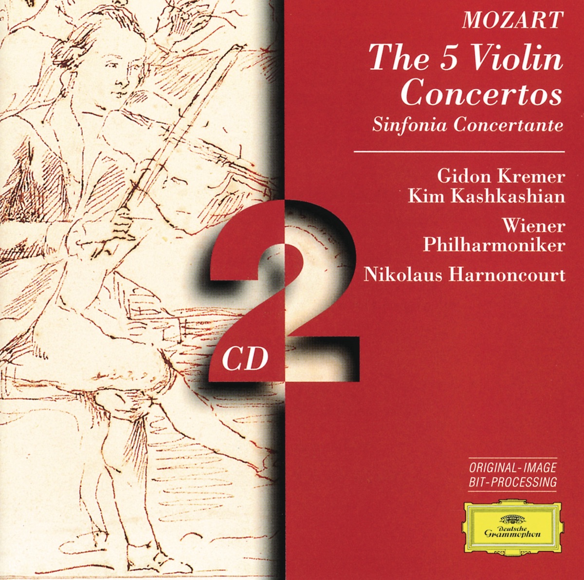 Mozart: The 5 Violin Concertos, Sinfonia Concertante by Gidon Kremer, Kim Kashkashian, Vienna Philharmonic & Nikolaus Harnoncourt album cover