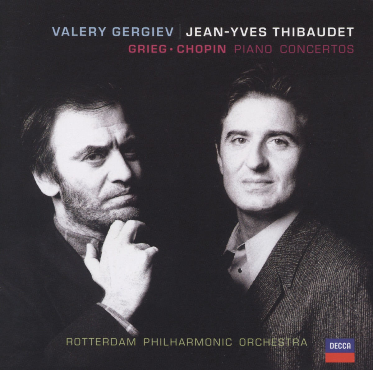 Grieg: Piano Concerto & Chopin: Piano Concerto No. 2 by Jean-Yves Thibaudet, Rotterdam Philharmonic Orchestra & Valery Gergiev album cover