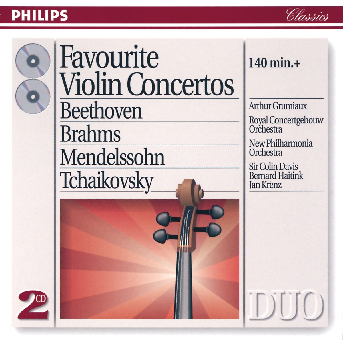 Favorite Violin Concertos by Arthur Grumiaux, Bernard Haitink, Royal Concertgebouw Orchestra, Jan Krenz, Philharmonia Orchestra & Sir Colin Davis album cover