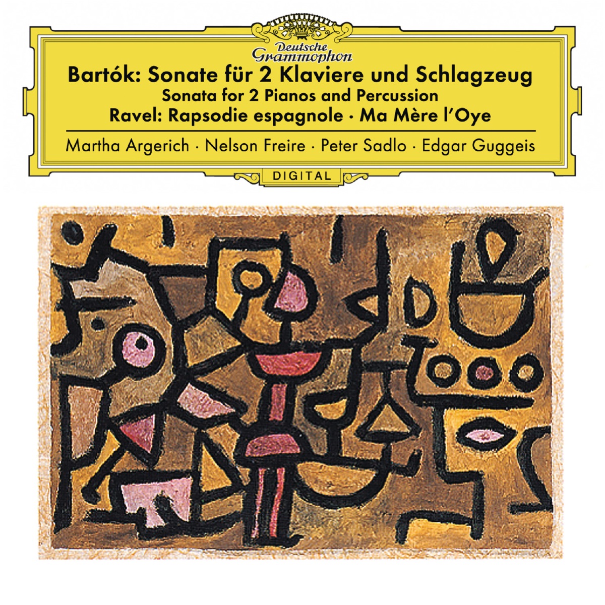 Bartók: Sonata For 2 Pianos And Percussion, Sz. 110 / Ravel: Ma mère l'oye, M. 62; Rapsodie espagnole, M. 54 by Martha Argerich, Nelson Freire, Peter Sadlo & Edgar Guggeis album cover