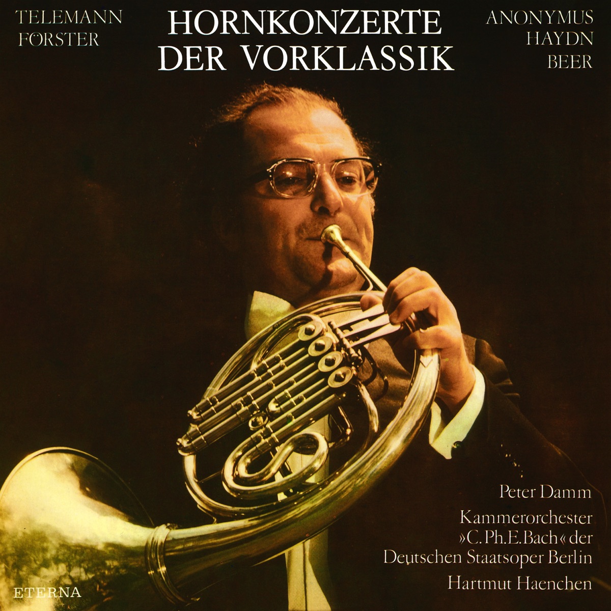 Telemann, Förster, Haydn & Beer: Horn Concertos by Hartmut Haenchen, Carl Philipp Emanuel Bach Chamber Orchestra & Peter Damm album cover