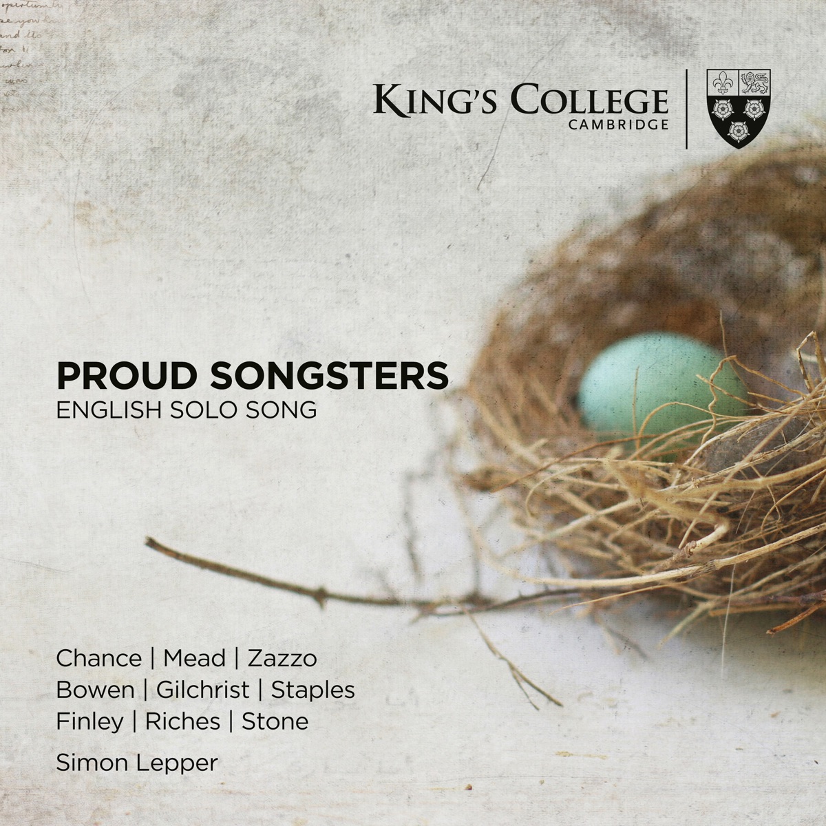 Proud Songsters: English Solo Song by Lawrence Zazzo, Michael Chance, Gerald Finley, Mark Stone, Andrew Staples, James Gilchrist, Ashley Riches & Simon Lepper album cover