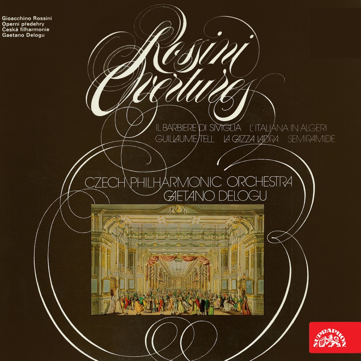 Rossini: Opera Overtures by Gaetano Delogu & Czech Philharmonic album cover