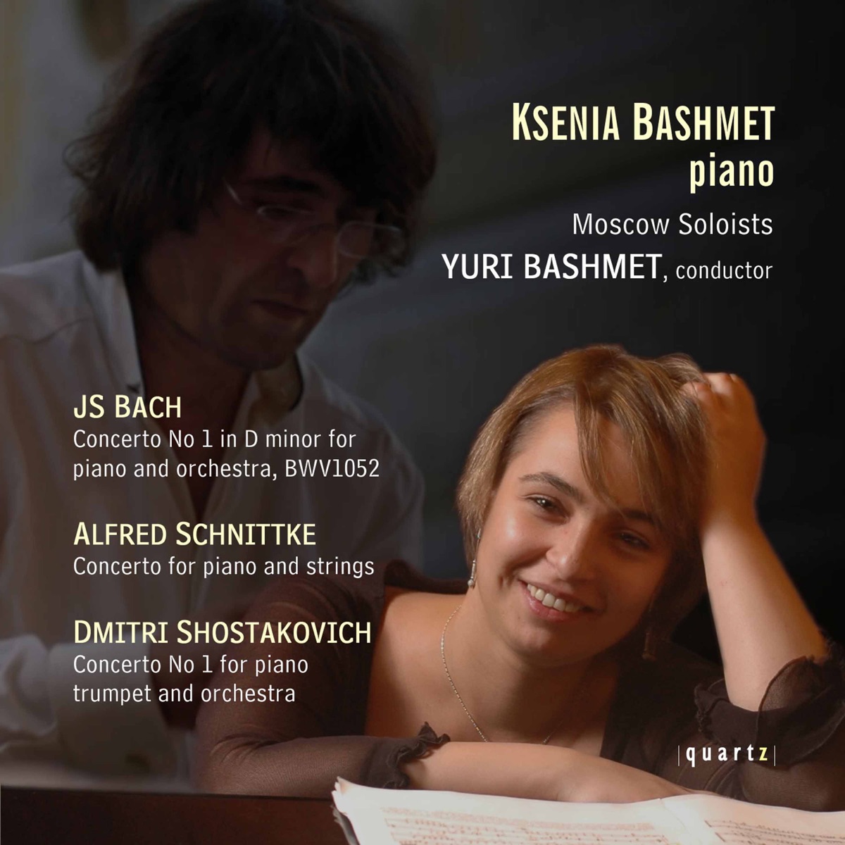 Bach: Keyboard Concerto, BWV 1052 - Shostakovich: Piano Concerto No. 1 - Schnittke: Concerto for Piano & String Orchestra by Ksenia Bashmet, Moscow Soloists & Yuri Bashmet album cover