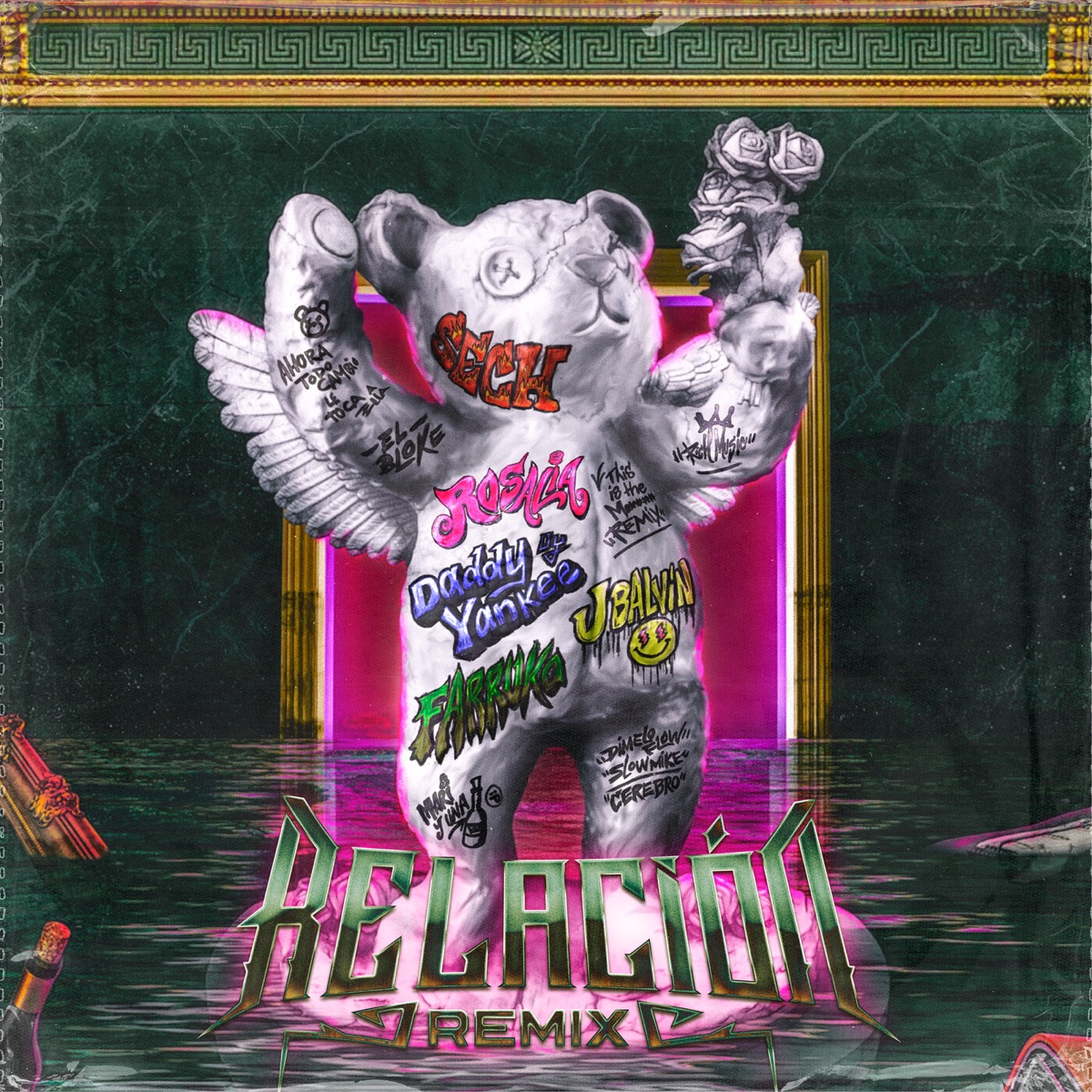 Relación (Remix) [feat. ROSALÍA & Farruko] - Single by Sech, Daddy Yankee & J Balvin album cover