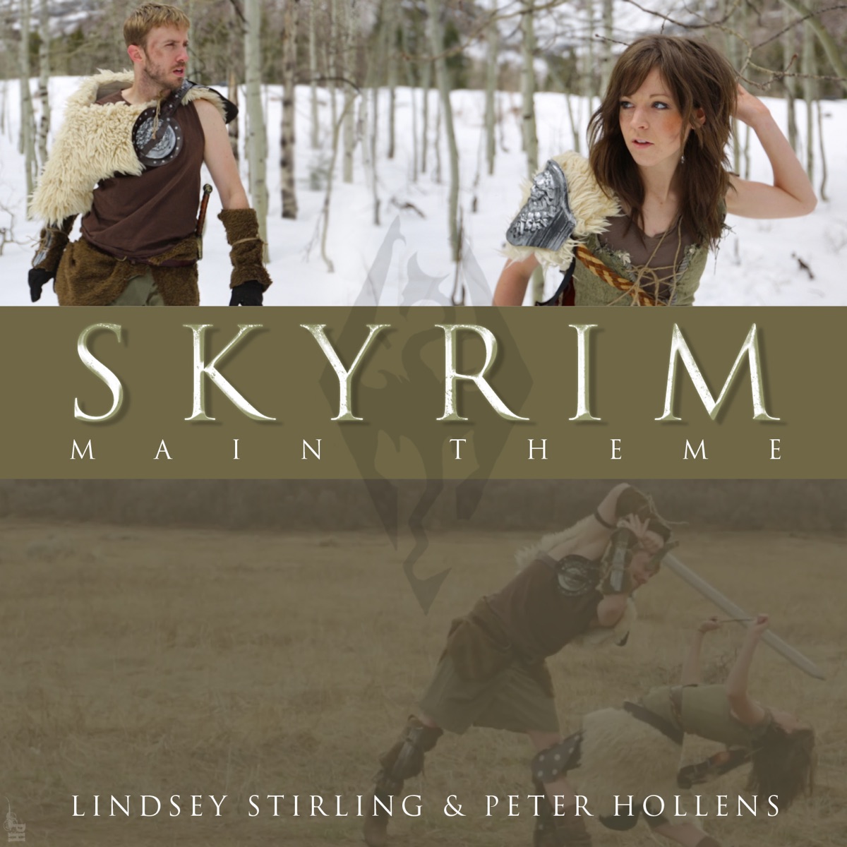 Skyrim (Main Theme) - Single by Lindsey Stirling & Peter Hollens album cover