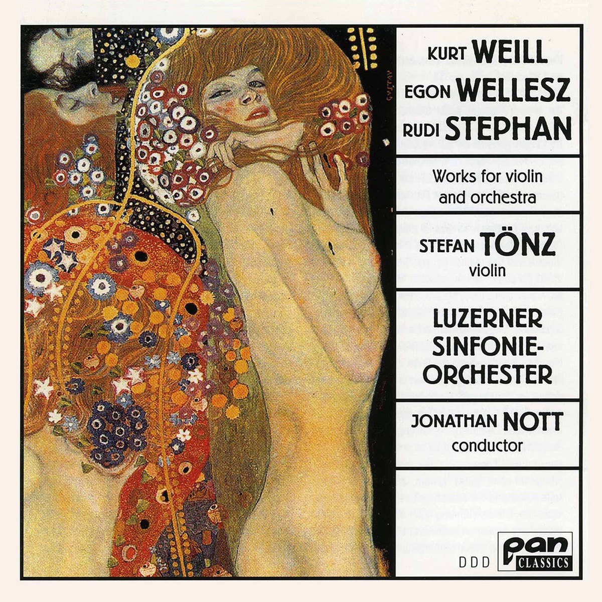 Weill, Wellesz & Stephan: Works for Violin & Orchestra by Stefan Tönz, Luzerner Sinfonieorchester & Jonathan Nott album cover