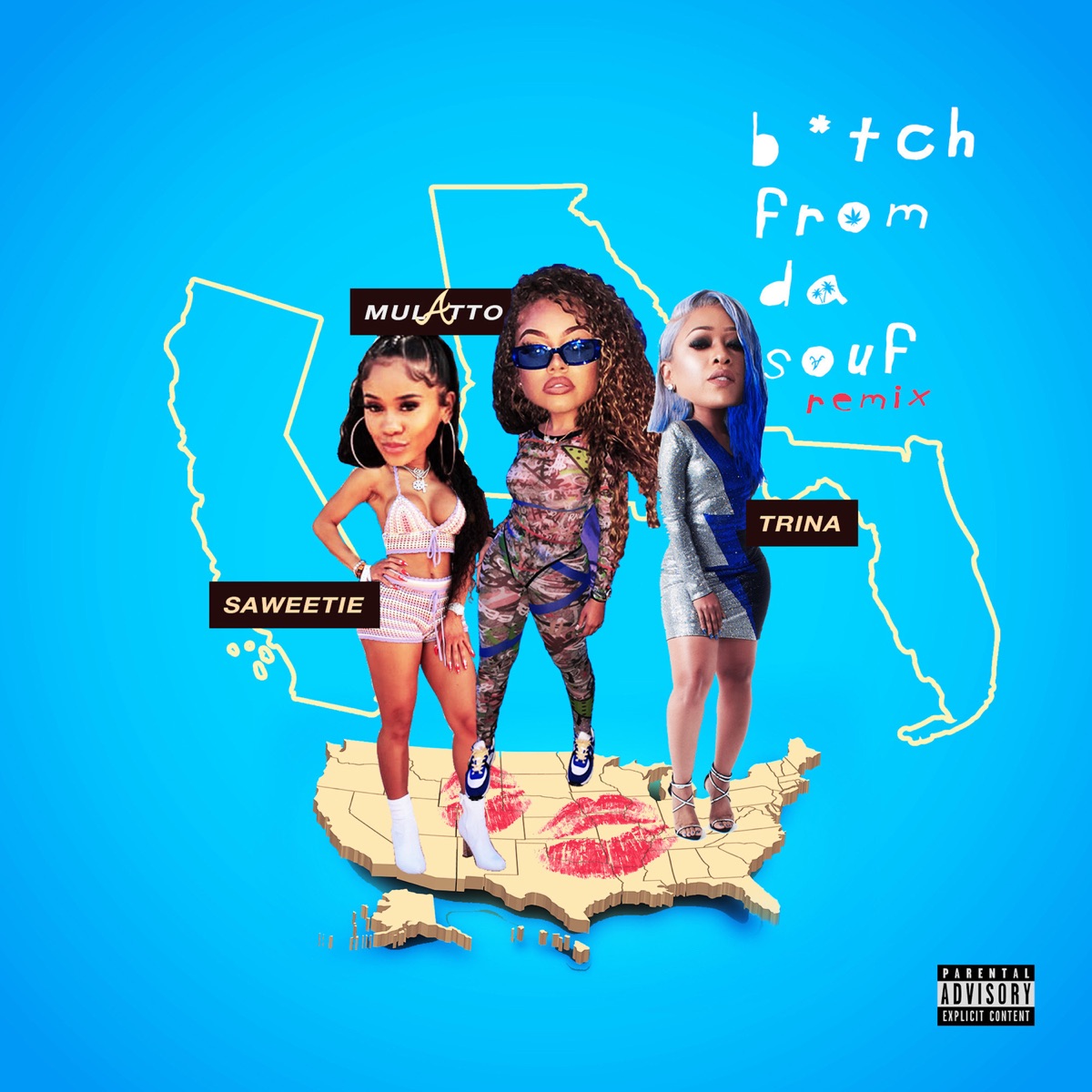 B*tch from Da Souf (Remix) - Single by Latto, Saweetie & Trina album cover