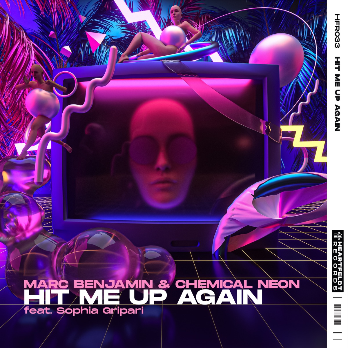 Hit Me Up Again (feat. Sophia Gripari) - Single by Marc Benjamin & Chemical Neon album cover