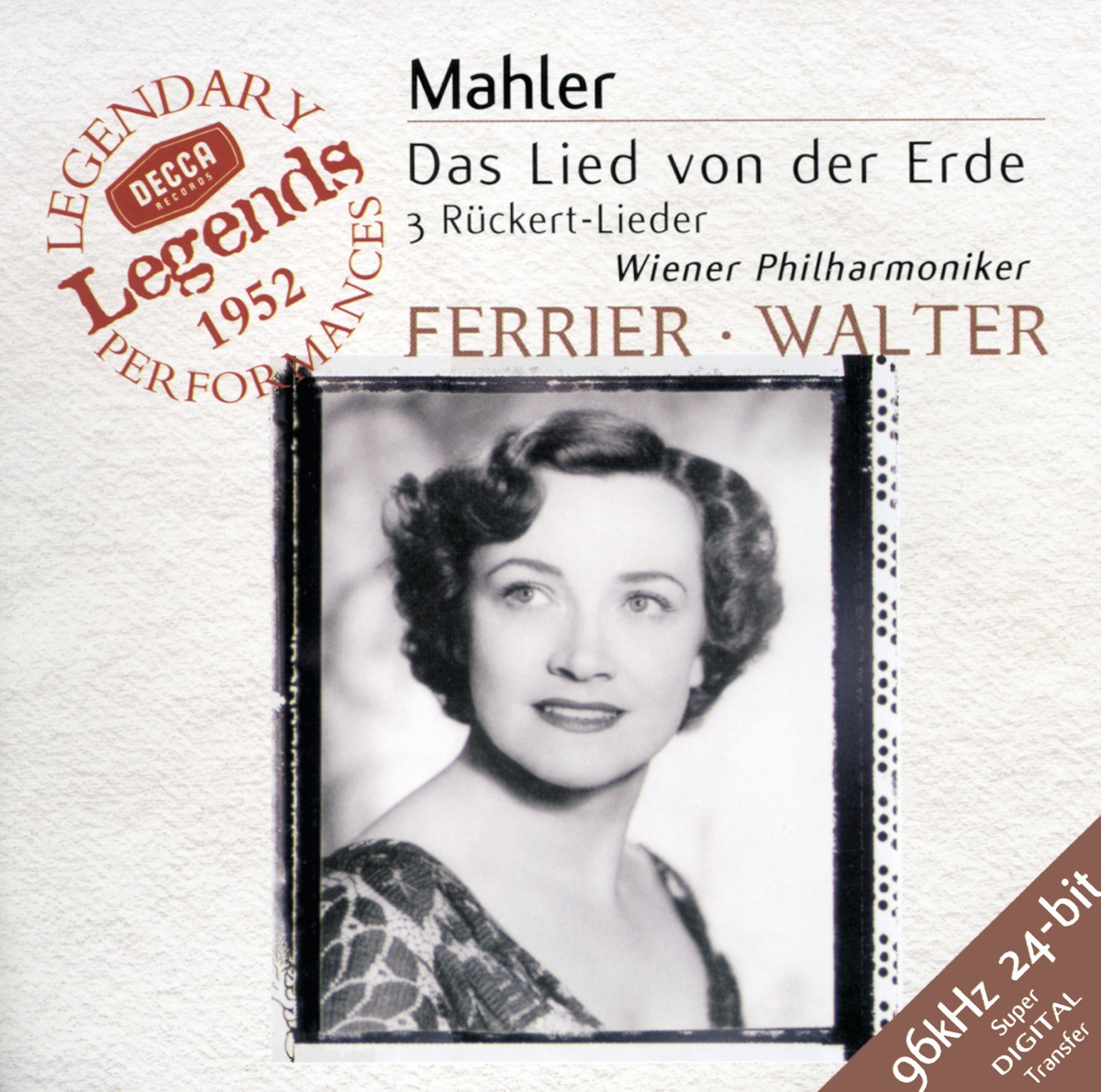 Mahler: Das Lied Von Der Erde; 3 Rückert Lieder by Bruno Walter, Kathleen Ferrier, Julius Patzak & Vienna Philharmonic album cover