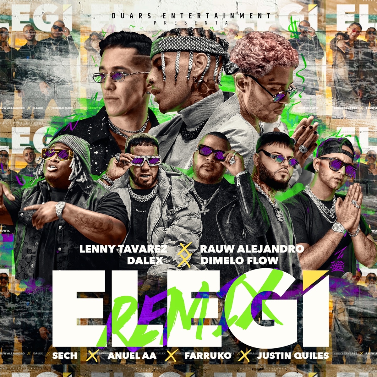 Elegí (feat. Farruko, Anuel AA, Sech, Dímelo Flow & Justin Quiles) [Remix] - Single by Rauw Alejandro, Dalex & Lenny Tavárez album cover