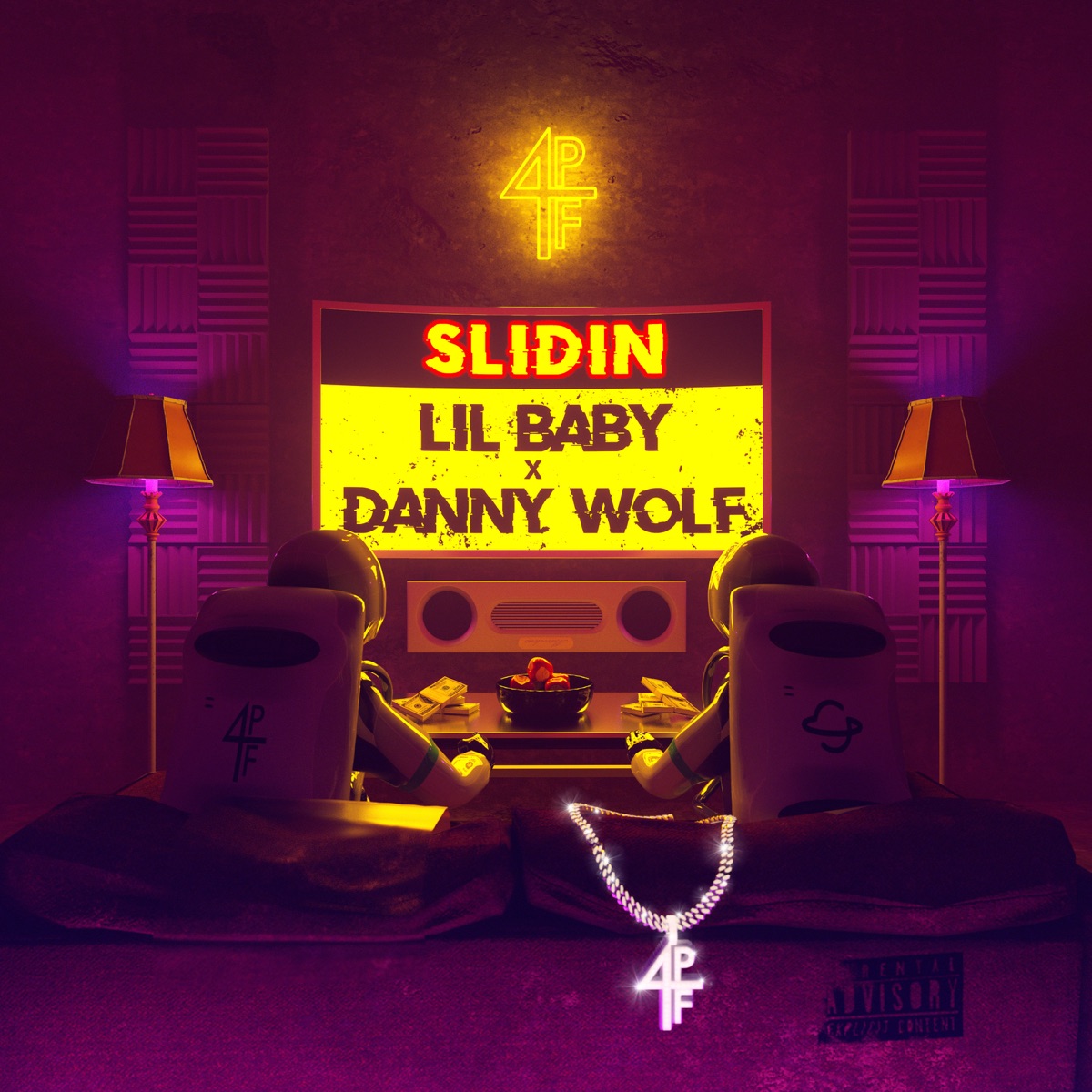 Slidin - Single by Danny Wolf & Lil Baby album cover artwork