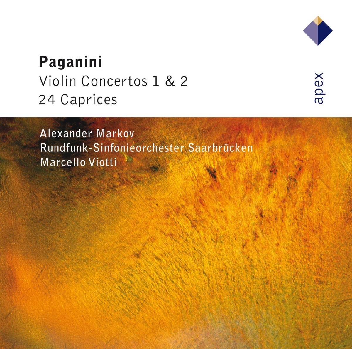 Paganini: Violin Concertos Nos. 1 & 2, 24 Caprices by Alexander Markov, Marcello Viotti & Saarbrücken Radio Symphony Orchestra album cover