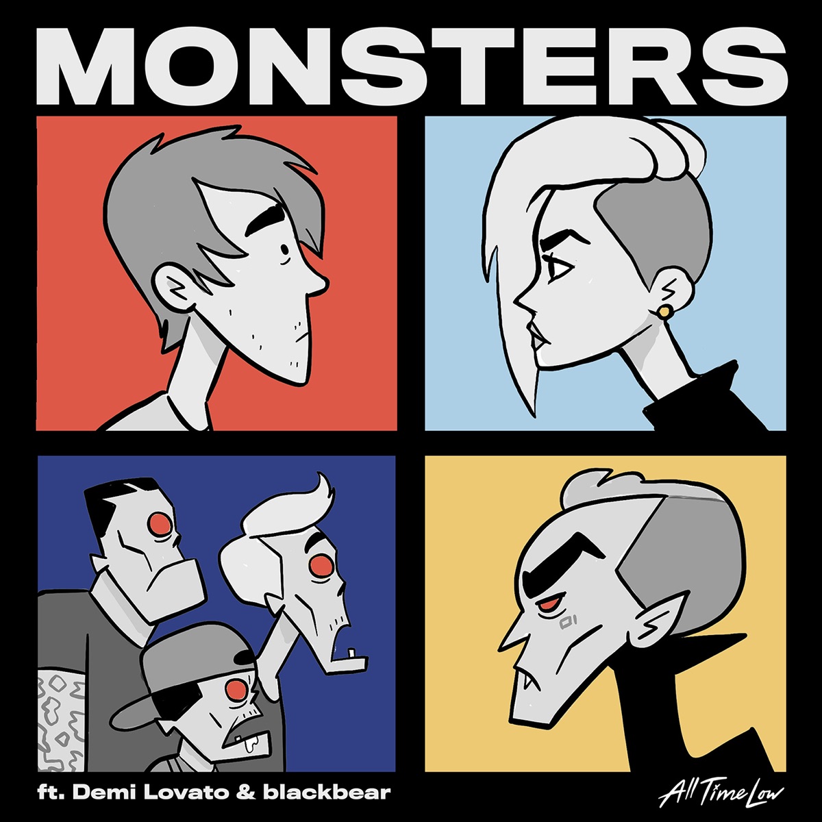 Monsters (feat. Demi Lovato & blackbear) - Single by All Time Low album cover