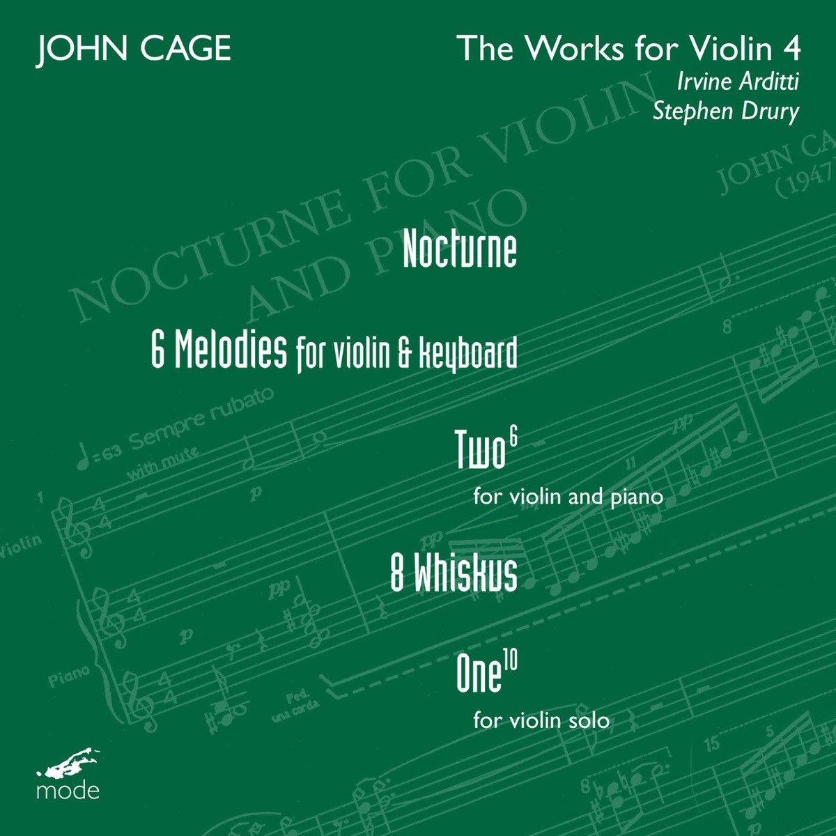 Cage: The Works for Violin, Vol. 4 by Irvine Arditti & Stephen Drury album cover