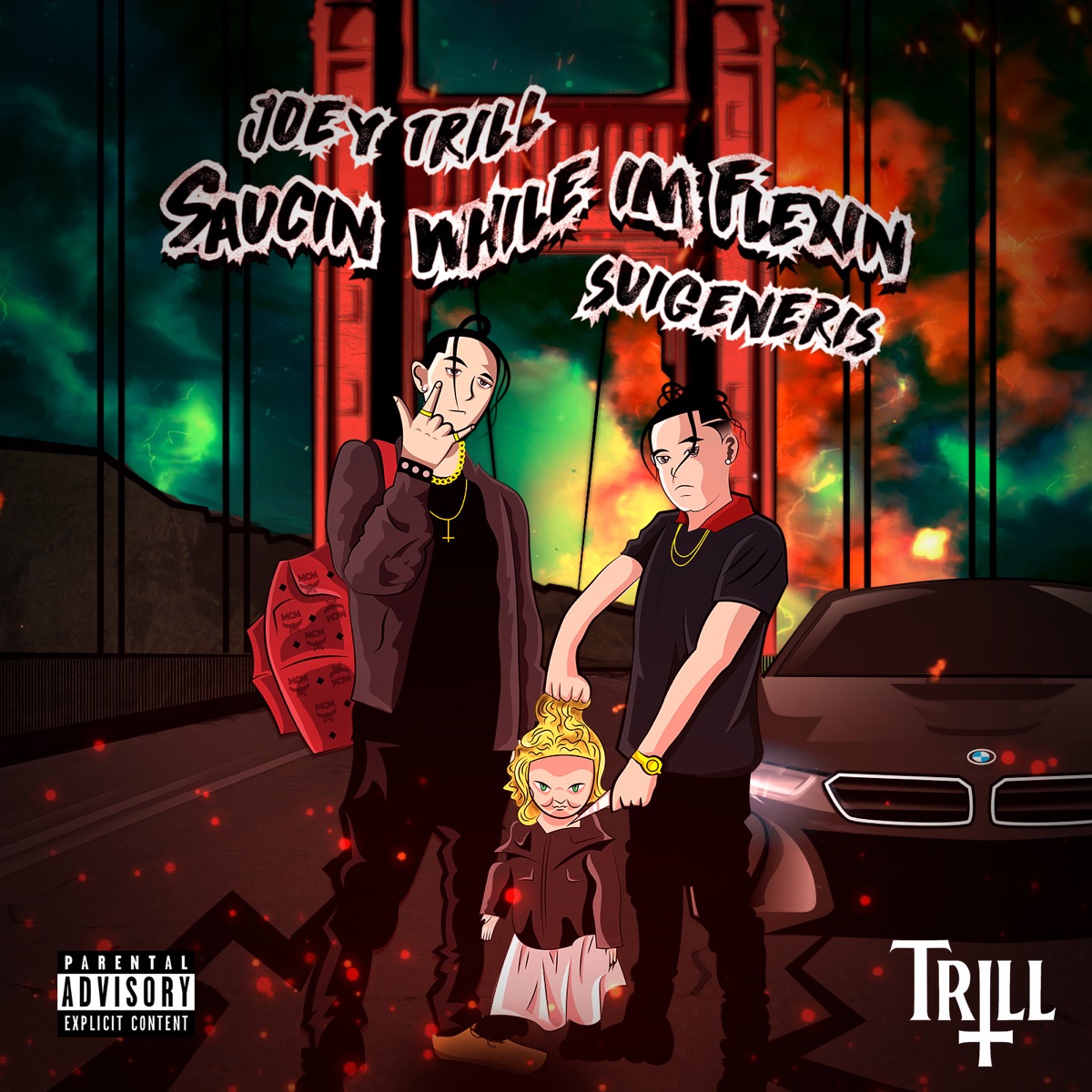 Saucin While Im Flexin (feat. Suigeneris) - Single by Joey Trill album cover