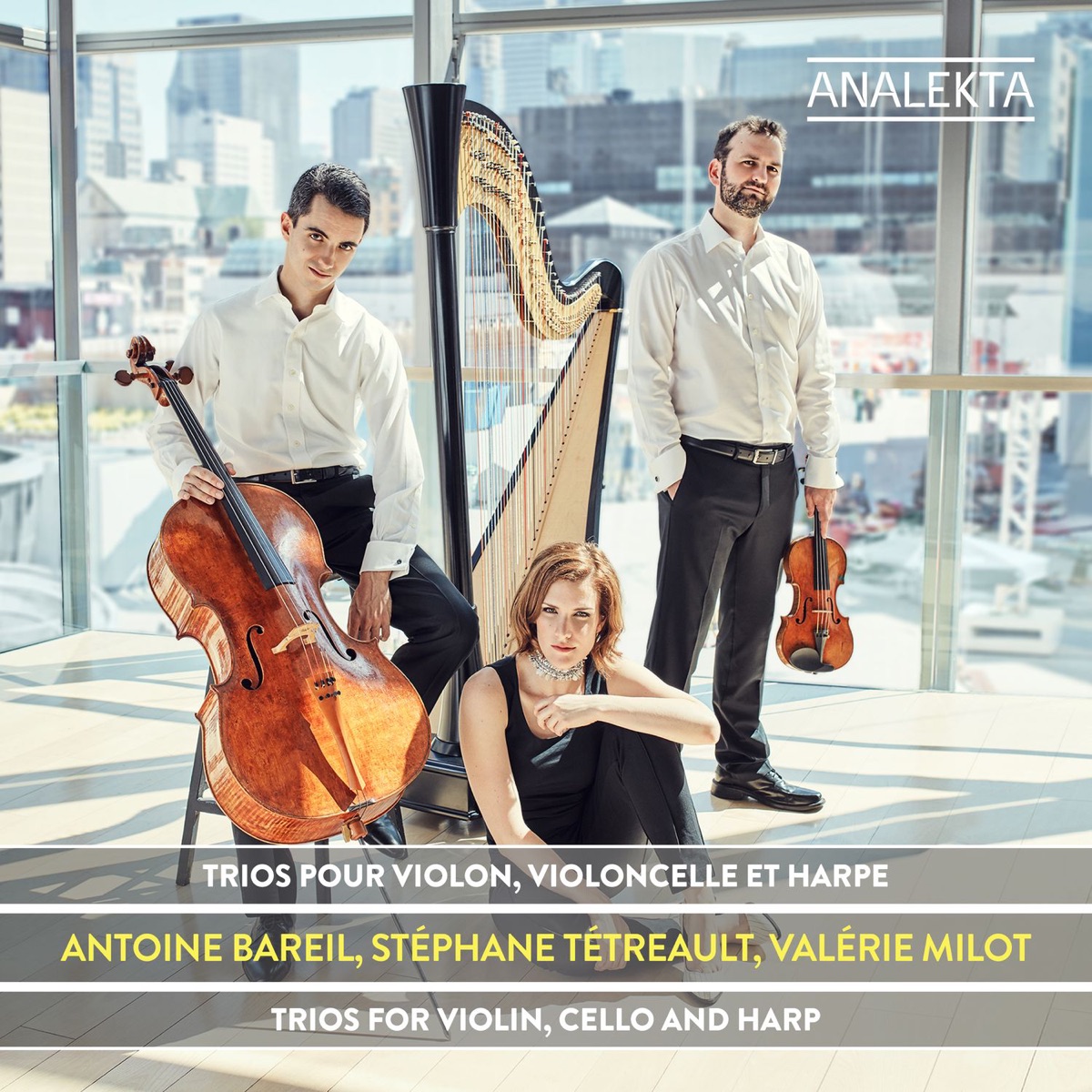 Trios for Violin, Cello and Harp by Valérie Milot, Stéphane Tétreault & Antoine Bareil album cover