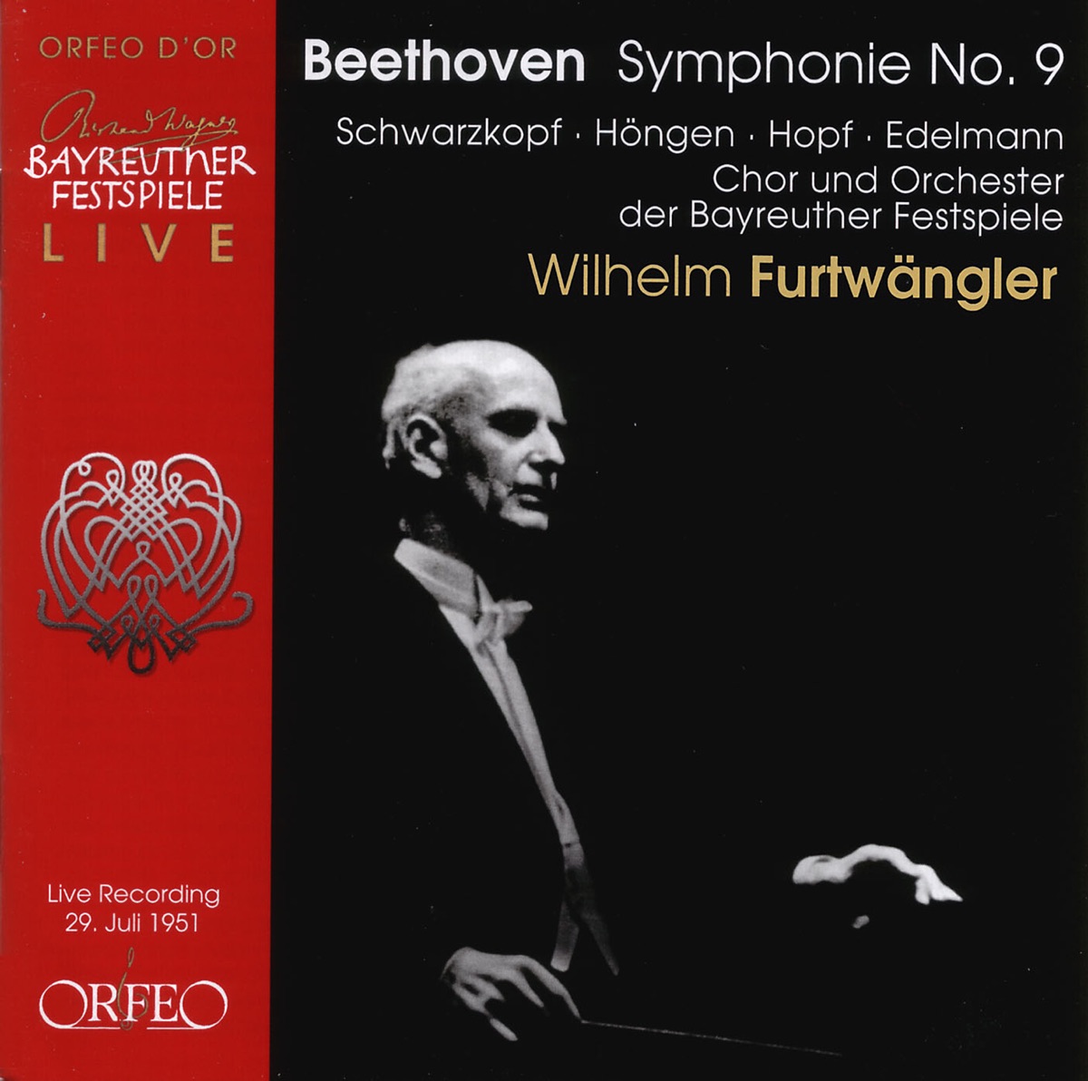 Beethoven: Symphony No. 9 in D Minor, Op. 125 "Choral" by Elisabeth Schwarzkopf, Elisabeth Höngen, Hans Hopf, Otto Edelmann, Bayreuth Festival Choir, Bayreuther Festspiele & Wilhelm Furtwängler album cover