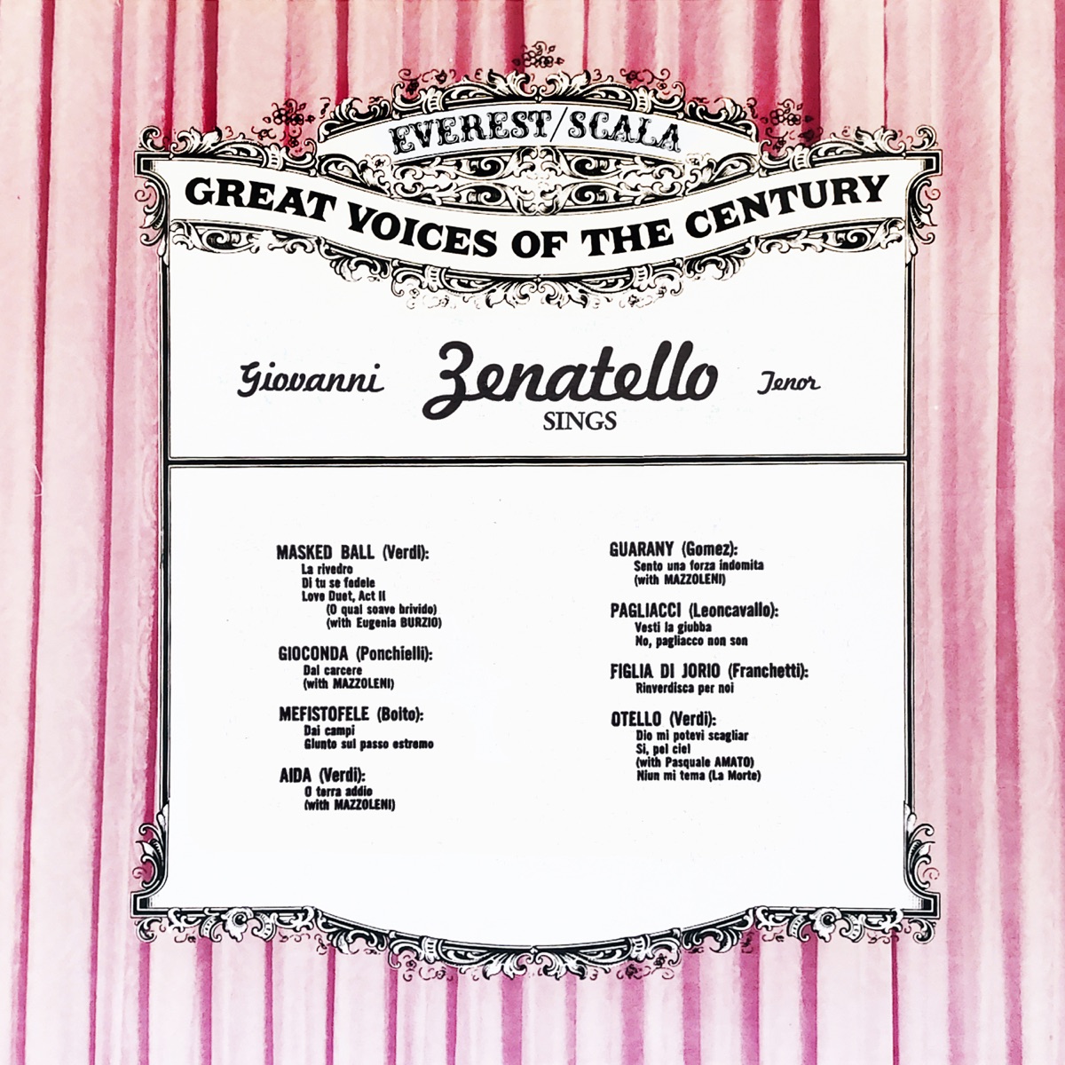 Giovanni Zenatello Sings Tenor by Giovanni Zenatello album cover