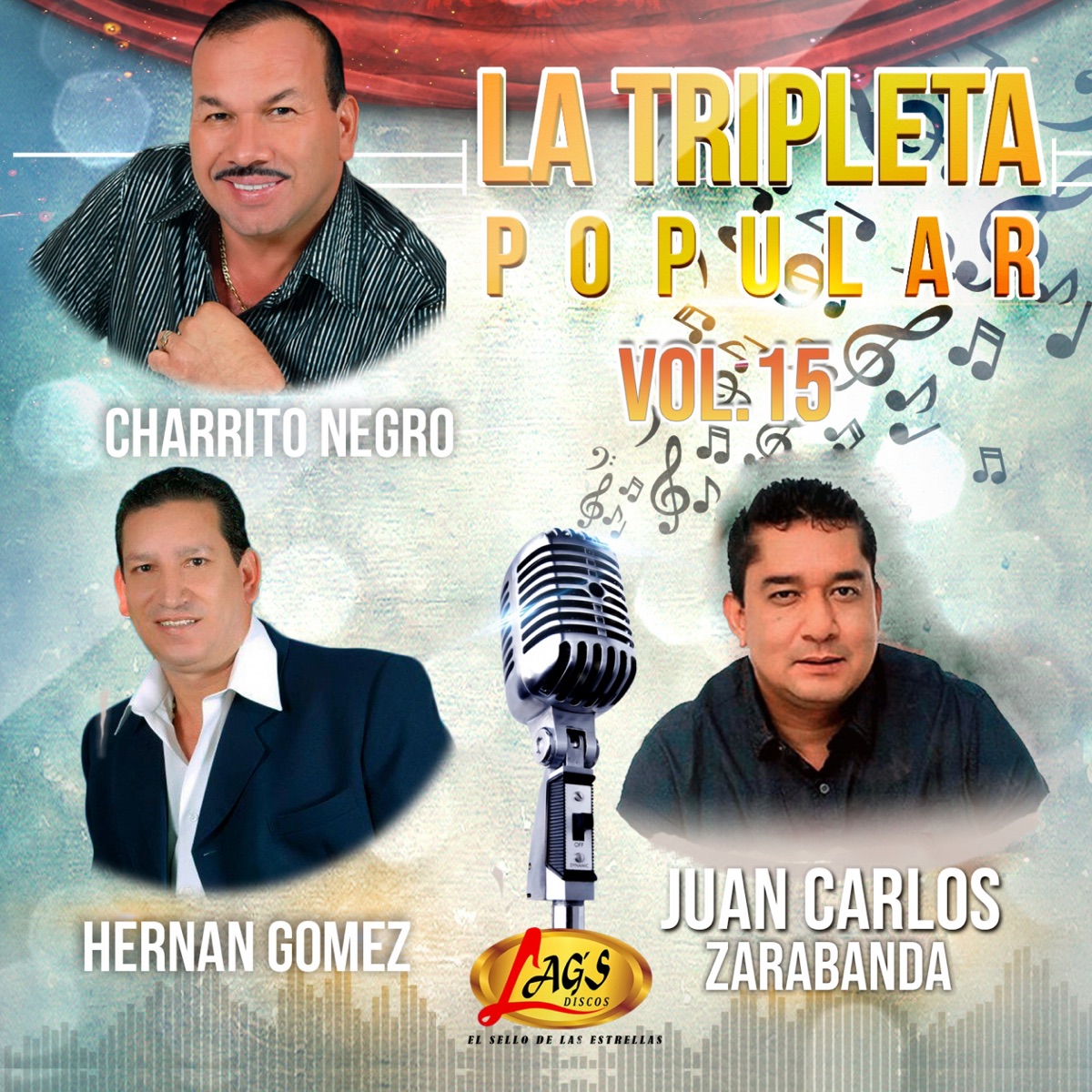 La Tripleta Popular, Vol. 15 by El Charrito Negro, Hernan Gómez & Juan Carlos Zarabanda album cover