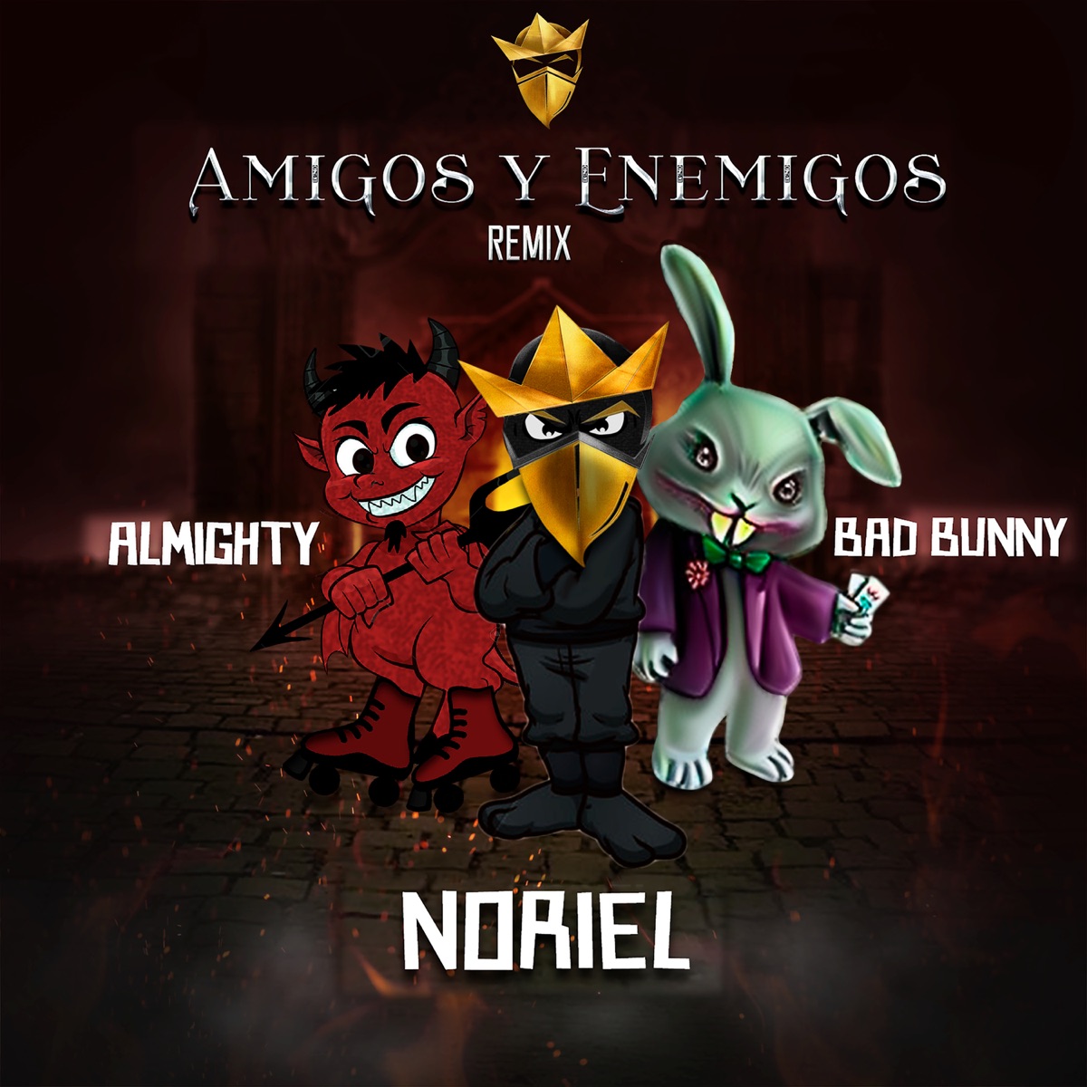 Amigos y Enemigos (Remix) [feat. Bad Bunny & Almighty] - Single by Trap Capos & Noriel album cover