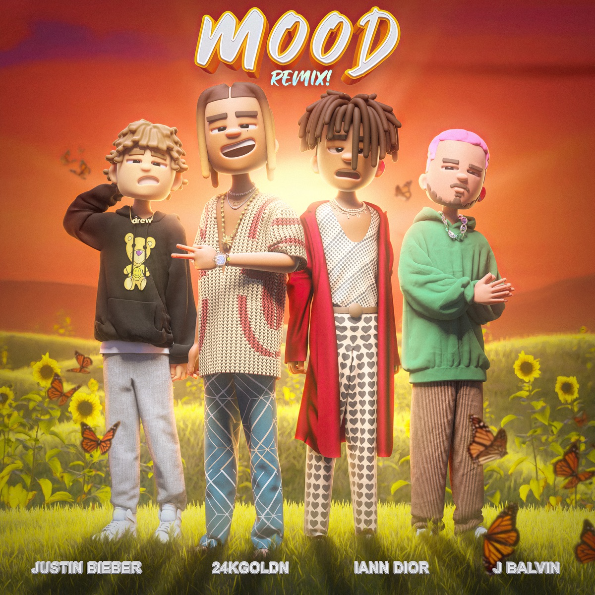 Mood (Remix) - Single by 24kGoldn, Justin Bieber, J Balvin & iann dior album cover