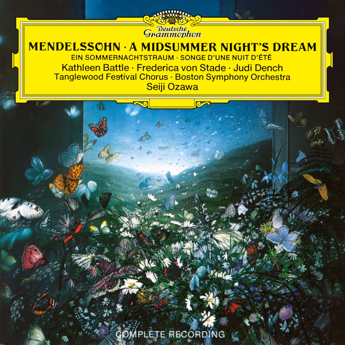 Mendelssohn: A Midsummer Night's Dream by Boston Symphony Orchestra, Kathleen Battle, Frederica von Stade, Judi Dench & Seiji Ozawa album cover