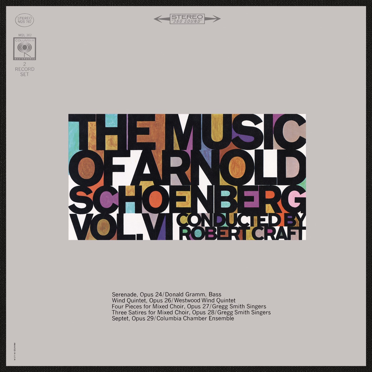 The Music of Arnold Schoenberg, Vol. 6 (2023 Remastered Version) by Robert Craft, Columbia Chamber Ensemble, Donald Gramm & The Westwood Wind Quintet album cover