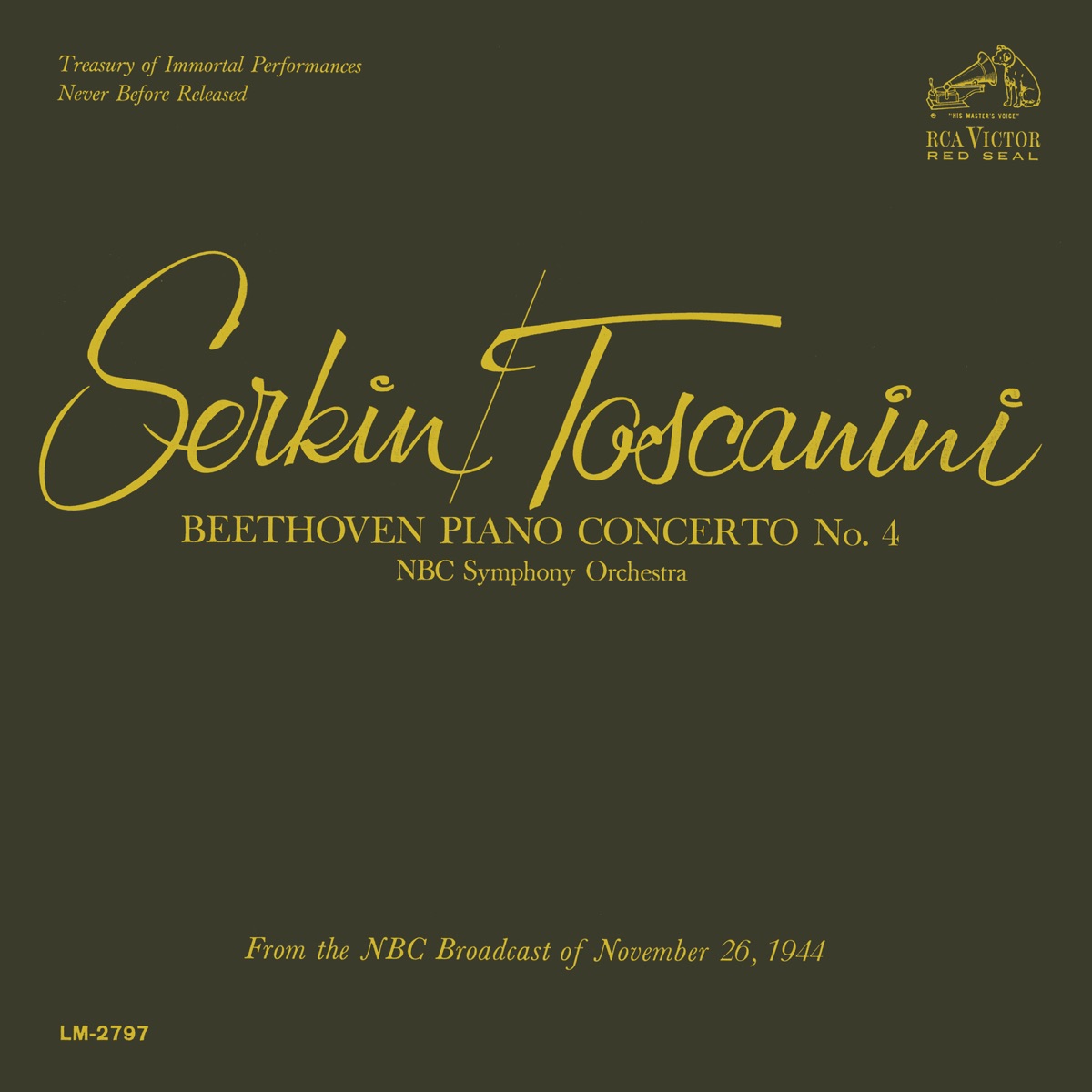 Beethoven: Piano Concerto No. 4 by Rudolf Serkin, Arturo Toscanini, NBC Symphony Orchestra, Hulda Lashanska, Mischa Elman & Emanuel Feuermann album cover
