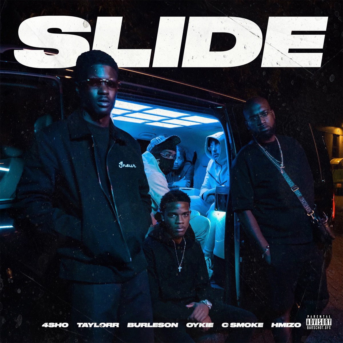 Slide (with Burleson, Oykie & C.Smoke) [Hosted by 4shobangers] [feat. 4Shobangers] - Single by Taylorr & Hmizo album cover