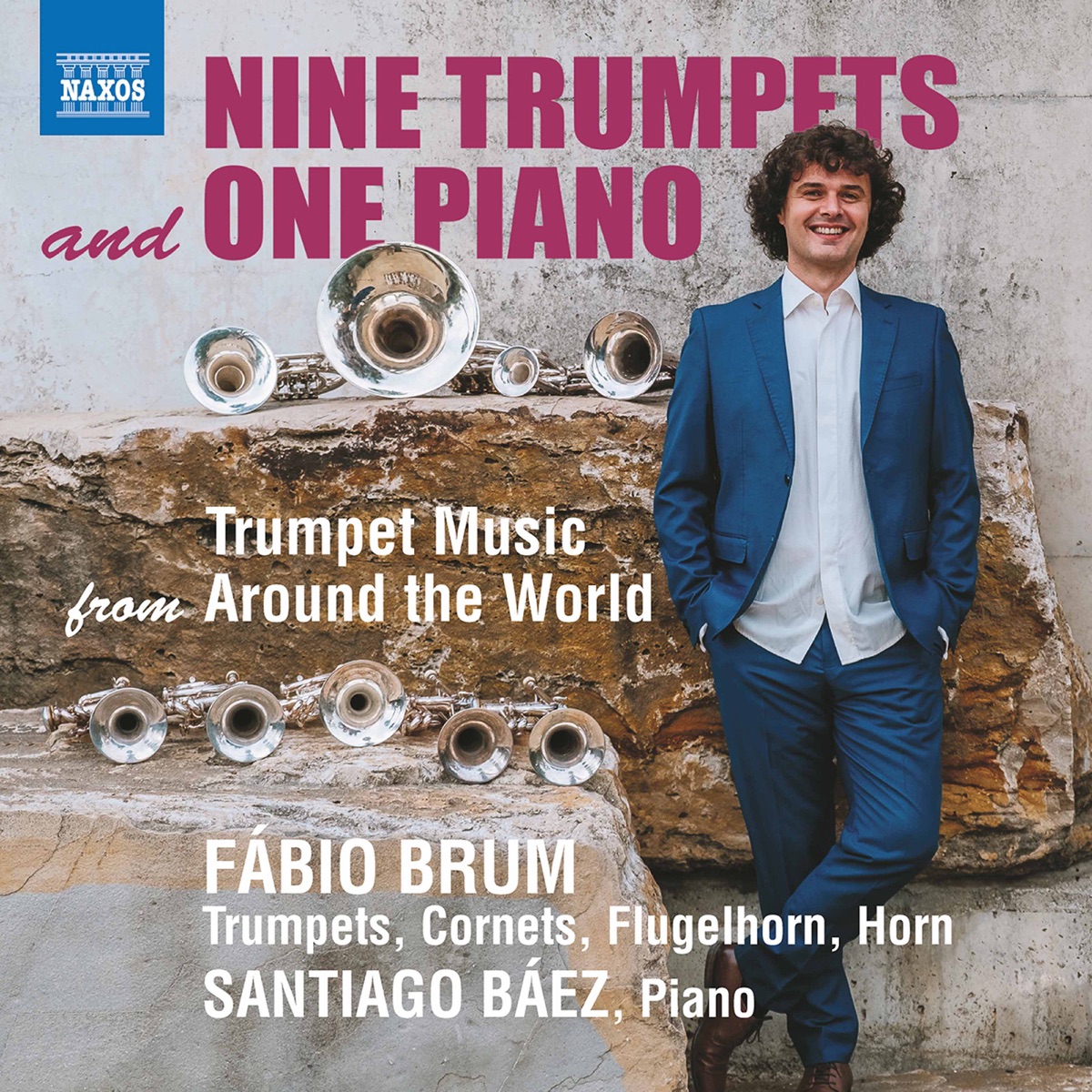 9 Trumpets & 1 Piano: Trumpet Music from Around the World by Fábio Brum & Santiago Báez album cover