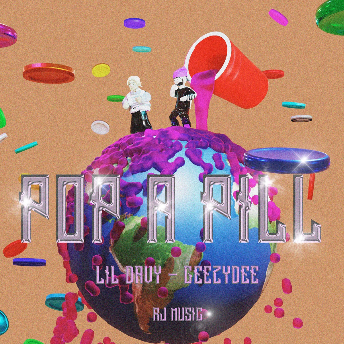 Pop a Pill - Single by Lil Davy, GeezyDee & Rj Music album cover