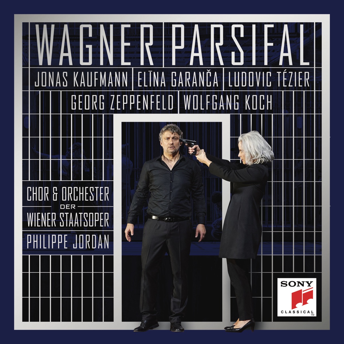 Wagner: Parsifal by Jonas Kaufmann, Elīna Garanča, Ludovic Tézier, Georg Zeppenfeld, Wolfgang Koch, Vienna State Opera, Philippe Jordan & Vienna State Opera Choir album cover