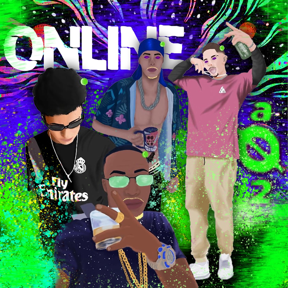 Online - Single by AONE 2, DS DO HAVAI, Salame, Queris & Guzzy album cover