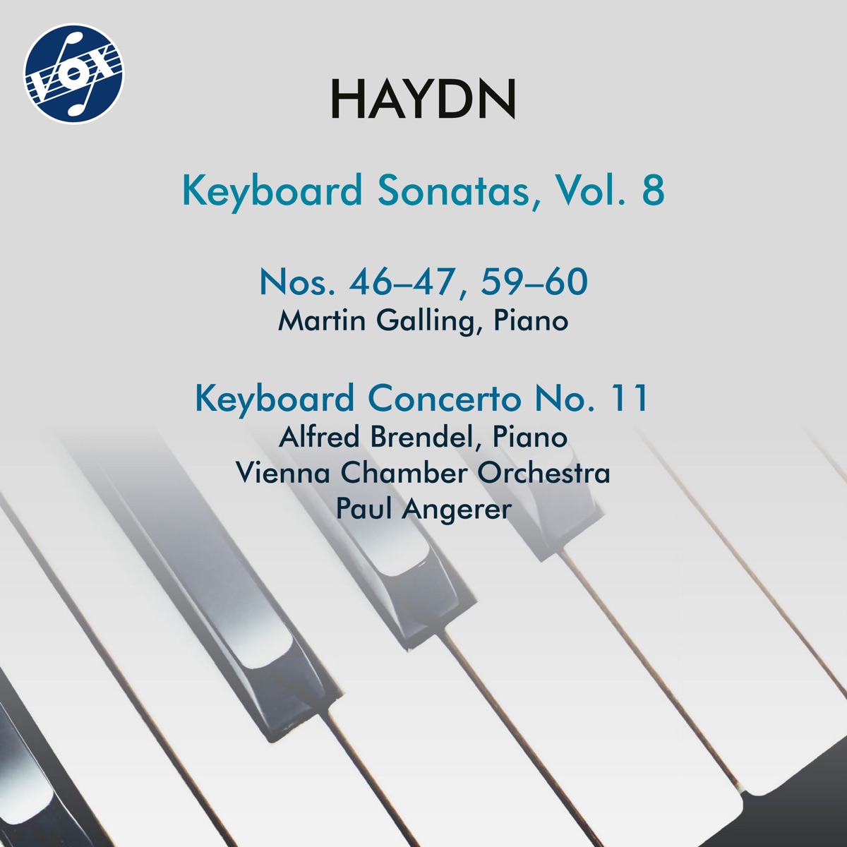Haydn: Keyboard Sonatas, Vol. 8 by Martin Galling, Alfred Brendel, Vienna Chamber Orchestra & Paul Angerer album cover