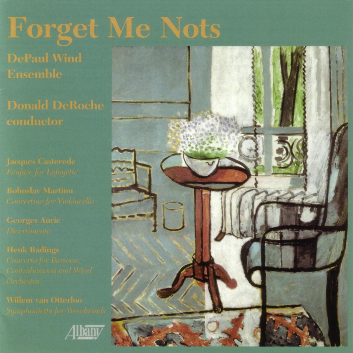 DePaul Wind Ensemble: Forget Me Nots by DePaul Wind Ensemble & Donald DeRoche album cover