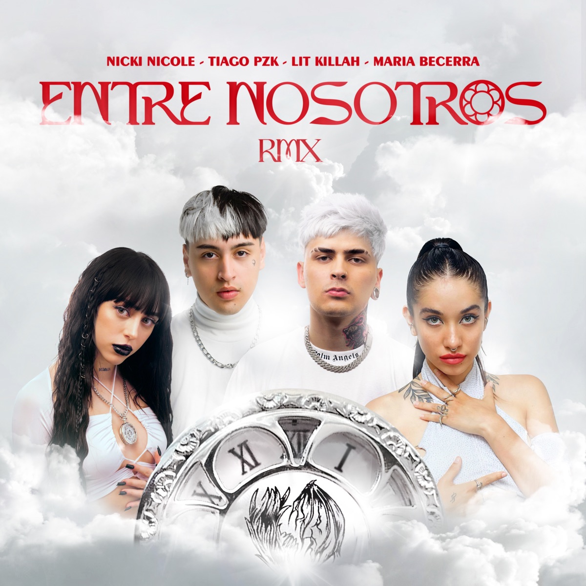 Entre Nosotros (Remix) - Single by Tiago PZK, LIT killah, Maria Becerra & NICKI NICOLE album cover